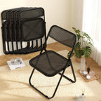 Folding Chair, 6 Pack Plastic Chair, All Black | Breathable folding chair with steel frame, 300lbs capacity. Portable & stackable for indoor, outdoor, events & parties.