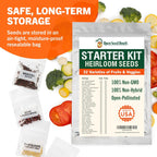 Open Seed Vault 15,000 Non GMO Heirloom Vegetable Seeds for Planting Vegetables and Fruits - 32 Variety Pack of Vegetable Seeds for Gardening, Survival Gear, Seed Vault Emergency Supplies Kit
