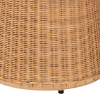 Bali & pari Caroline Round Natural Rattan End Table – Handwoven Wicker Drum Shape Accent Table for Living Room or Sunroom, Light Honey