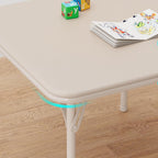 No Assembly Kids Folding Table and Chairs Set 3-Piece PU Padded | Fold-Flat Design + No Assembly + PU Padded Comfort – A Perfect Space-Saving Activity Set for Kids Ages 2-8