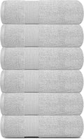 White Classic Resort Collection Soft Hand Towels | 16x27 Luxury Hotel Plush & Absorbent Cotton Hand Towel [6 Pack, Dolphin Grey]