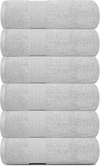 White Classic Resort Collection Soft Hand Towels | 16x27 Luxury Hotel Plush & Absorbent Cotton Hand Towel [6 Pack, Dolphin Grey]