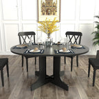Round Expandable Dining Table,Wood Extendable Dining Room Table Extendable Table, Long Dining Table for Kitchen