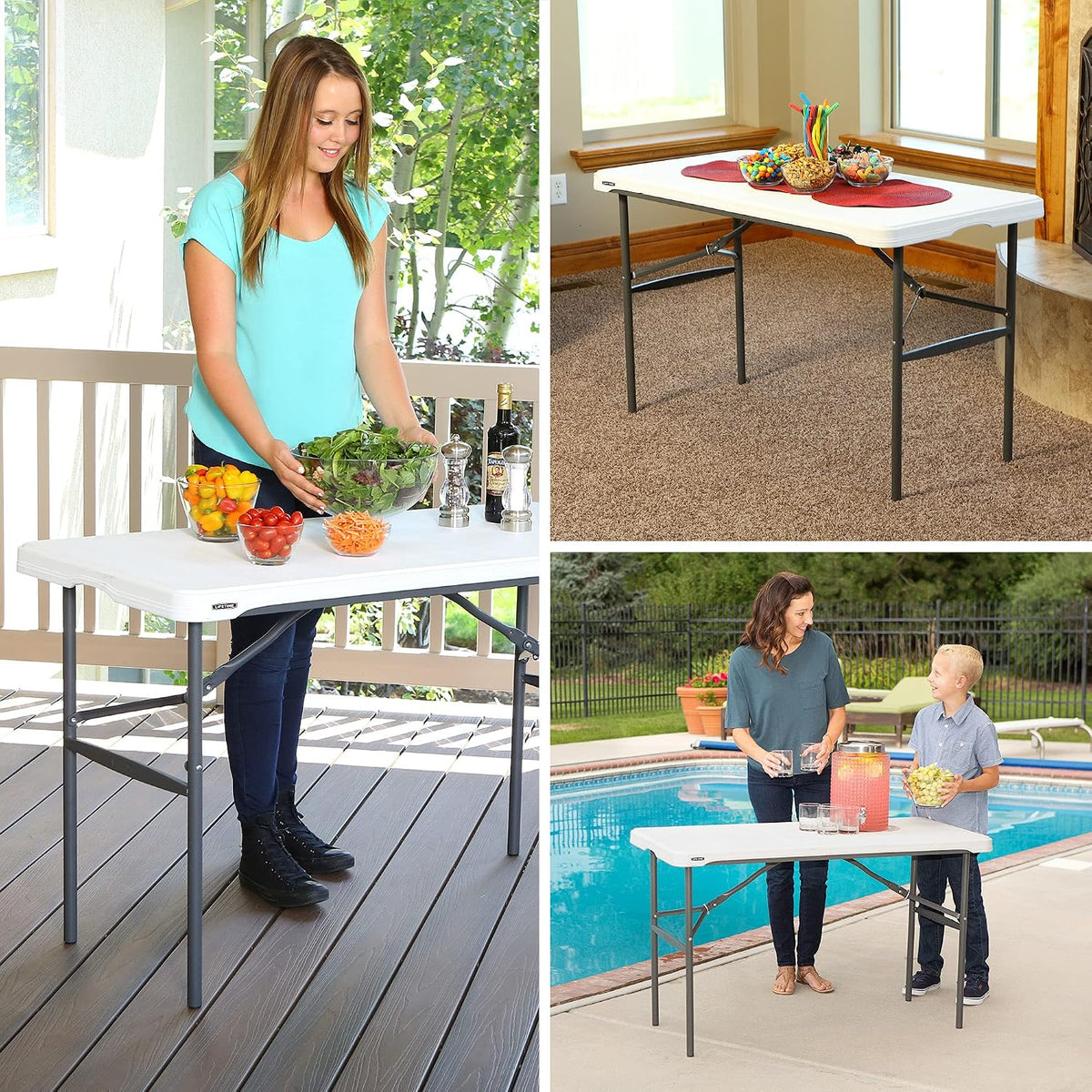 LIFETIME 280478 Commercial Nesting Folding Table, 4-Foot