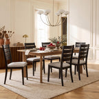 COLAMY Modern Dining Chairs Set of 4, Breathable Fabric Kitchen Chairs with High-Resilience Cotton Padding, Ergonomic Solid Wood Legs Accent Seating for Living Room 250LBS,Black
