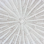 bali & pari Palm Bohemian White Scalloped Rattan End Table