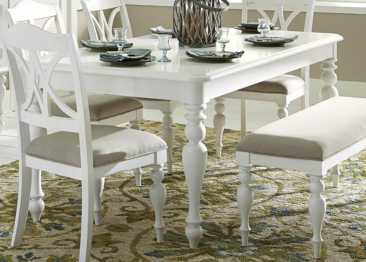 Liberty Furniture Summer House White Upholstered Dining Bench