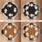 47 Inch Round Dining Table for 4-6, Space Saving Circle Kitchen Table with Storage, Mid Century Modern Dinner Table with Metal Legs, Wooden Farmhouse Dining Room Table for Living Room, Walnut