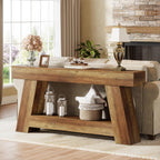 Tribesigns 70.9 Inch Long Console Tables, Farmhouse Entryway Table with Storage, 2-Tier Sofa Table Behind Couch for Entrance, Hallway, Living Room (Rustic Brown)