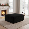 Ottoman, Modern Corduroy Cloud Foot Rest Foam Support, Oversized Modular Sectional Sofa Stool for Living Room, Bedroom & Small Spaces, No Assembly Required (Black, Ottoman)