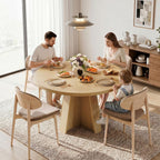 iPormis 47-Inch Round Dining Table for 4-6 People, Modern Wooden Kitchen Table for Dining Room, Farmhouse Circle Dinner Tables Furniture for Kitchen Living Room, Natural