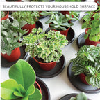 Plant Saucer 6 Pack Drip Trays Planter Pot Base Heavy Duty Plastic Drainage Tray for Indoor Houseplants Outdoor Garden 5 inch 8 inch 11 inch 3 Sizes 2 Each Round (Brownish Black)