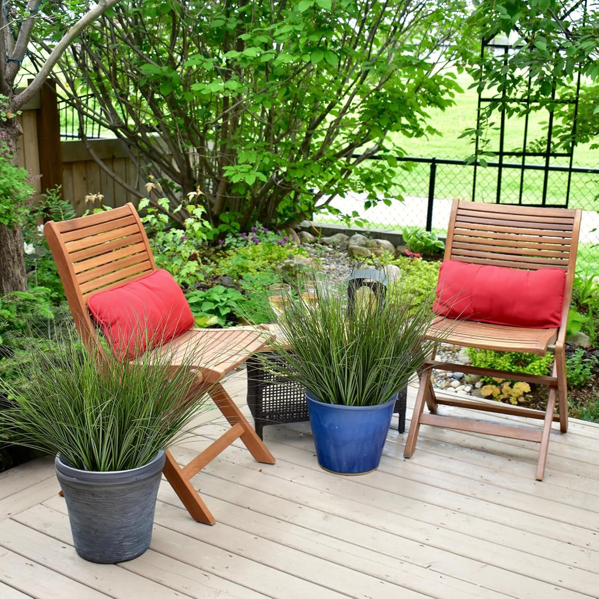 48PCS 17.3" Fake Plants Artificial Wheat Grass Greenery Plastic Plants Fake Grass Artificial Plants for Outdoor Decor Artificial Grass Plant with Greenery Stems for Indoor Home Decoration