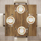Tribesigns 31.5" Square Dining Table for 4, Farmhouse Kitchen Table with 3.93" Thick Tabletop & Heavy-Duty Base, Space-Saving Small Dinner Table for Dining Room, Apartment, Living Room, Brown