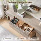 60" Entryway Table with Drawer, Wooden Hallway Table with Heavy Duty Base