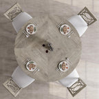 GAOMON 47 Inch Round Dining Table for 4-6 People, Circle Dinner Table with Wooden Cross Pedestal Base, Farmhouse Kitchen Furniture for Dining Room, Living Room, Kitchen (Table Only) - Grey