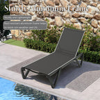Domi Aluminum Pool Lounge Chair Outdoor Set of 2 Chaise Lounge Outdoor | Wheels, Adjustable, Textilene, Dark Gray, All Weather, Poolside, Backyard, Patio, Deck, Outside