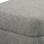 HomePop Upholstered Storage Bench with Metal Leg, 42" W, Cool Gray Woven