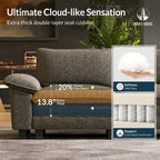 HERA'S HOUSE 3 Pieces Modular Sectional Couch Set with Armchair Loveseat | Modern 6-Seater Cloud Sofa Set , Smoky Grey, Wider Armrest, Deep Seat, Soft Chenille Furniture Set for Living Room