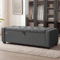 SONGMICS Storage Ottoman,ULOM511GN01 | Buttons Decoration, Non-Slip Foot Pads, 661.4 lb Load Capacity, Slate Gray, MACEO Collection ULOM511GN01