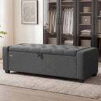 SONGMICS Storage Ottoman,ULOM511GN01 | Buttons Decoration, Non-Slip Foot Pads, 661.4 lb Load Capacity, Slate Gray, MACEO Collection ULOM511GN01