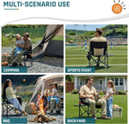 DMH OUTDOORS Camping Directors Chair with Side Table & Breeze Mesh Backrest | Oversized Heavy Duty Lawn Chairs with Pocket, 1-Step Setup Portable Folding Camp Chair for Beach, Sports, Fishing, Tailgating