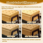 48" Ottoman with Storage,Storage Ottoman Bench with Hinge, Upholstered Entryway Bench with Seating for Bedroom, Living Room,Yellow