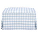 Namesake Crawford Gliding Ottoman in Blue Gingham, Greenguard Gold & CertiPUR-US Certified