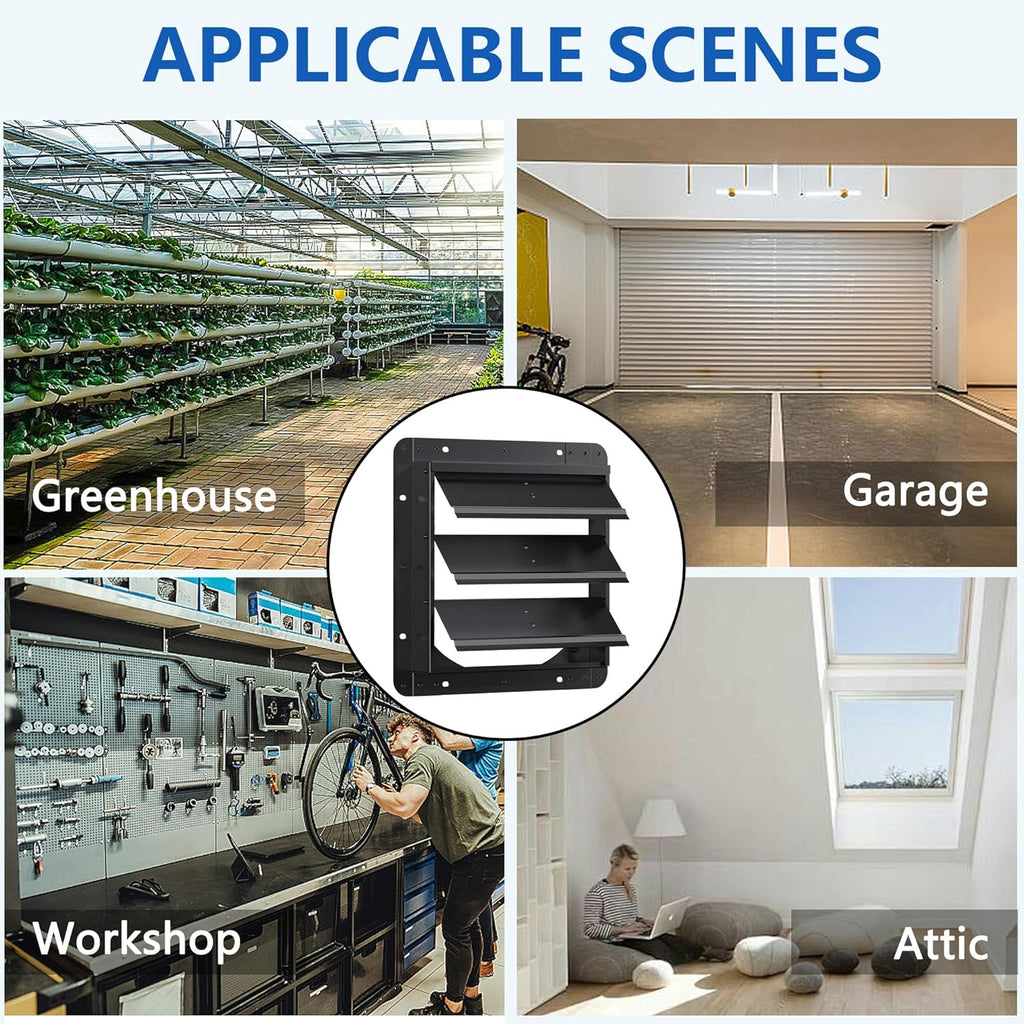 24 Inch Galvanized Sheet Spraying Automatic Exhaust Shutter Louver Vent (No Fan Blades and Motor) for Home Attics, Workshops, Barn, Greenhouse