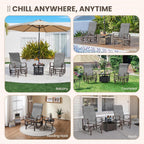 Yaheetech Outdoor Rocking Chair Patio Glider with Sling Seat Set of 1,Gray | Porch Chair and Outdoor Rocker with Steel Construction for Balcony, Deck, Backyard and Garden; Smooth-Gliding Lounge Seating