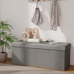 KROFEM 43.5" Folding Storage Ottoman Bench,Rectangle Foot Rest Stool for Living Room and Bedroom Holds 660 lbs,Light Gray