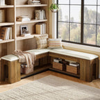 Tribesigns L Shaped Corner Bench, 47.24" Farmhouse Breakfast Nook Bench with Removable Seat Cushion, Corner Bench for Kitchen, Dining Room, Living Room