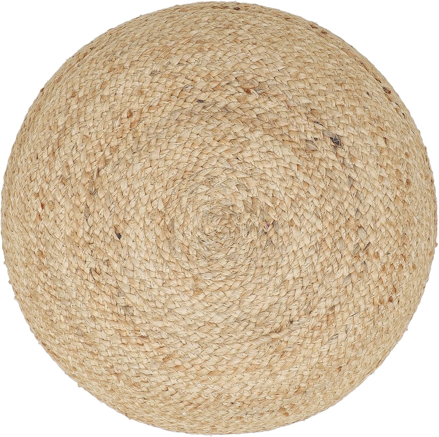 · REDEARTH · Jute Pouf Ottoman - Circular Boho Foot Stool - Jute Natural | Jute, 19.5"x19.5"x14"; Braided Pouffe Accent Sitting, Doubles as Foot Rest for Living Room, Patio, Outdoor, Bedroom