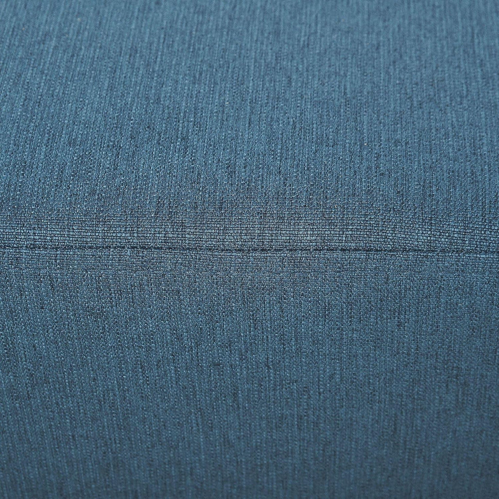 Small Trendy Comfortable Linen Fabric Cube Ottoman Footrest with Premium Construction, Sleek Blue Design, and Versatile Appeal