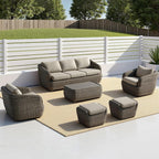 CHITA Patio Wicker 3-Seater Sofa with Removable Cushion, Backyard Rattan Chair for Sunrooms, Patios, Decks, Fully Assembled