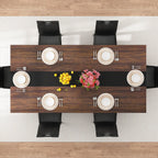 7-Piece Dining Table Set with 6 Cushion Chairs for 4 6 People, 71" Large Long Wooden Kitchen Table Sets W/Waterproof Tabletop, Farmhouse Rectangular Dinner Table for Dining Room,Kitchen(Brown)