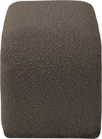 Meridian Furniture 169Brown Niagara Collection Modern | Contemporary Boucle Fabric Upholstered Bench with Rich Brown Boucle Fabric, Curved Contemporary Design, 28" W x 15.5" D x 17.5" H, Brown