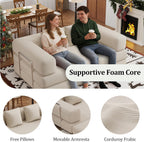 59.0 Inch Convertible Sofa Bed, 4-in-1Futon Sofas Bed Pull Out Sleeper Couch, Modern Deep Seat Sofa for Living Room, Corduroy Couches for Bedroom, Apartment, No Assembly Beige, 2 Seat