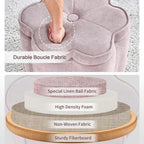 Crestview Collection 14.5" H Pink Flower Storage Ottoman,Sandy Pink | Chenille Fabric,Holds 300 LBS,Seating Foot Rest,For Bedroom Living Room Entryway,Home Decor