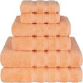 American Soft Linen Luxury 6 Piece Towel Set, 2 Bath Towels 2 Hand Towel 2 Washcloths, 600 GSM 100% Cotton Turkish Towels for Bathroom, Malibu Peach Towel Sets