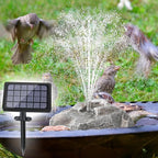 Solar Fountain Bird Bath with Solar Panel, Rockery Granite Water with 5 Nozzles Solar Water Fountain for Birdbath Outdoor, Pond, Patio Garden, and Fish Tank