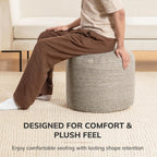 Anji Mountain 17" H x 22" W Handmade Pouf Ottoman for Living Room & Couch