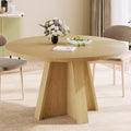 iPormis 47-Inch Round Dining Table for 4-6 People, Modern Wooden Kitchen Table for Dining Room, Farmhouse Circle Dinner Tables Furniture for Kitchen Living Room, Natural
