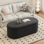 40 inch Upholstered Storage Ottoman Bench,Ready to go,Black