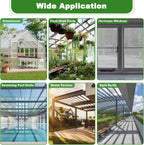 6PCS Polycarbonate Greenhouse Panels, 4' x 2' x 0.32'' Three-layer Honeycomb Panels Polycarbonate Sheet, Clear Waterproof UV Protected Corrugated Plastic Roof Panels for Greenhouse Replacement