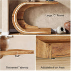 Tribesigns 43.3" Farmhouse Console Table for Entryway, Unique C-Shaped Rustic Sofa Table Behind Couch with Storage for Living Room, Hallway, Entry, Entrance, Foyer, Easy Assembly, Natural Brown