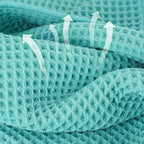 New Microfiber Waffle Bath Towels, 2 Pieces, Oversized, Soft, Absorbent, Fast Drying, Lint Free (Turquoise)