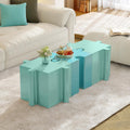 Merax 3 Piece Puzzle-Like Side Accent Table Set, Modular Accent Tables with Interlocking Design, Modern Connectable End Table for Living Room Bedroom Patio Beach Outdoor, Green+Blue+Green
