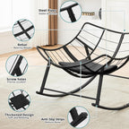 Oversized Rocking Chair Indoor, Papasan Rocking Chair Outdoor, Lounge Chair with Cushion, Patio Egg Rocker Chairs, Comfy Reading Chairs for Bedroom, Living Room, Garden, Lawn, Dark Grey