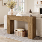 43 Inch Wood Console Table, Natural Oak Small Sofa Table for Entryway Living Room, Farmhouse Rectangular Accent Couch Table Behind Sofa with Sturdy Wood Base, for Hallway Foyer Entrance